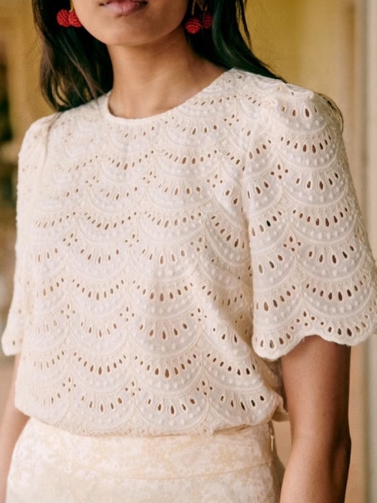 Sezane Tops - SEZANE Lisa Blouse in Ecru Size FR 36/ US 4